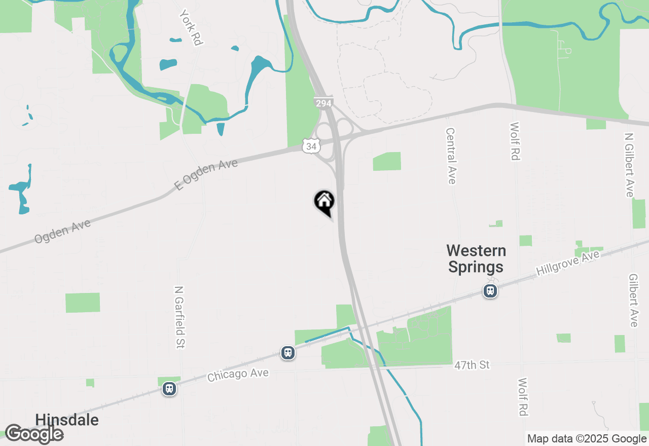 Map of 555 Justina Street, Hinsdale, IL 60521