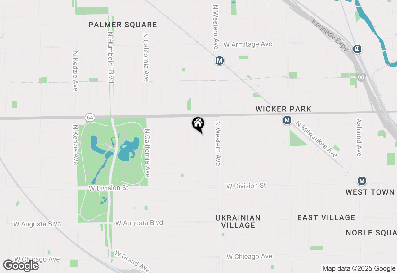 Map of 1450 N Campbell Avenue #3R, Chicago, IL 60622