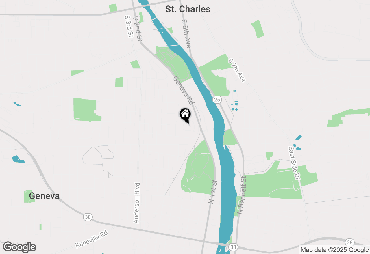 Map of 74 White Oak Circle, St. Charles, IL 60174