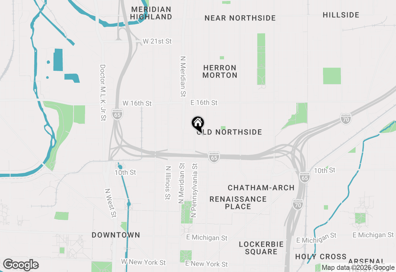 Map of 1309 N Pennsylvania Street #113, Indianapolis, IN 46202