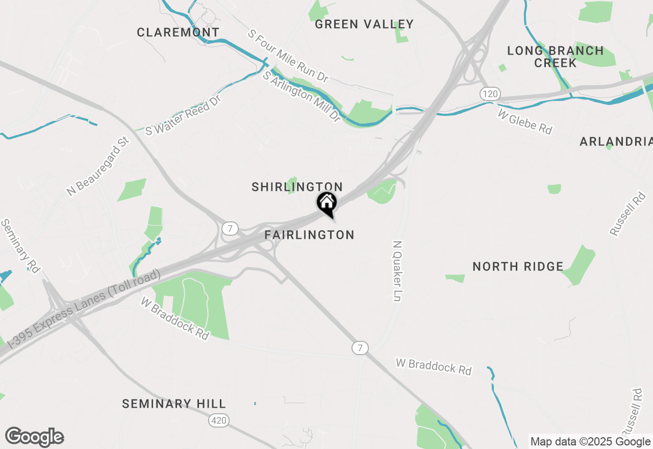 Map of 3334 S Wakefield Street, Arlington, VA 22206