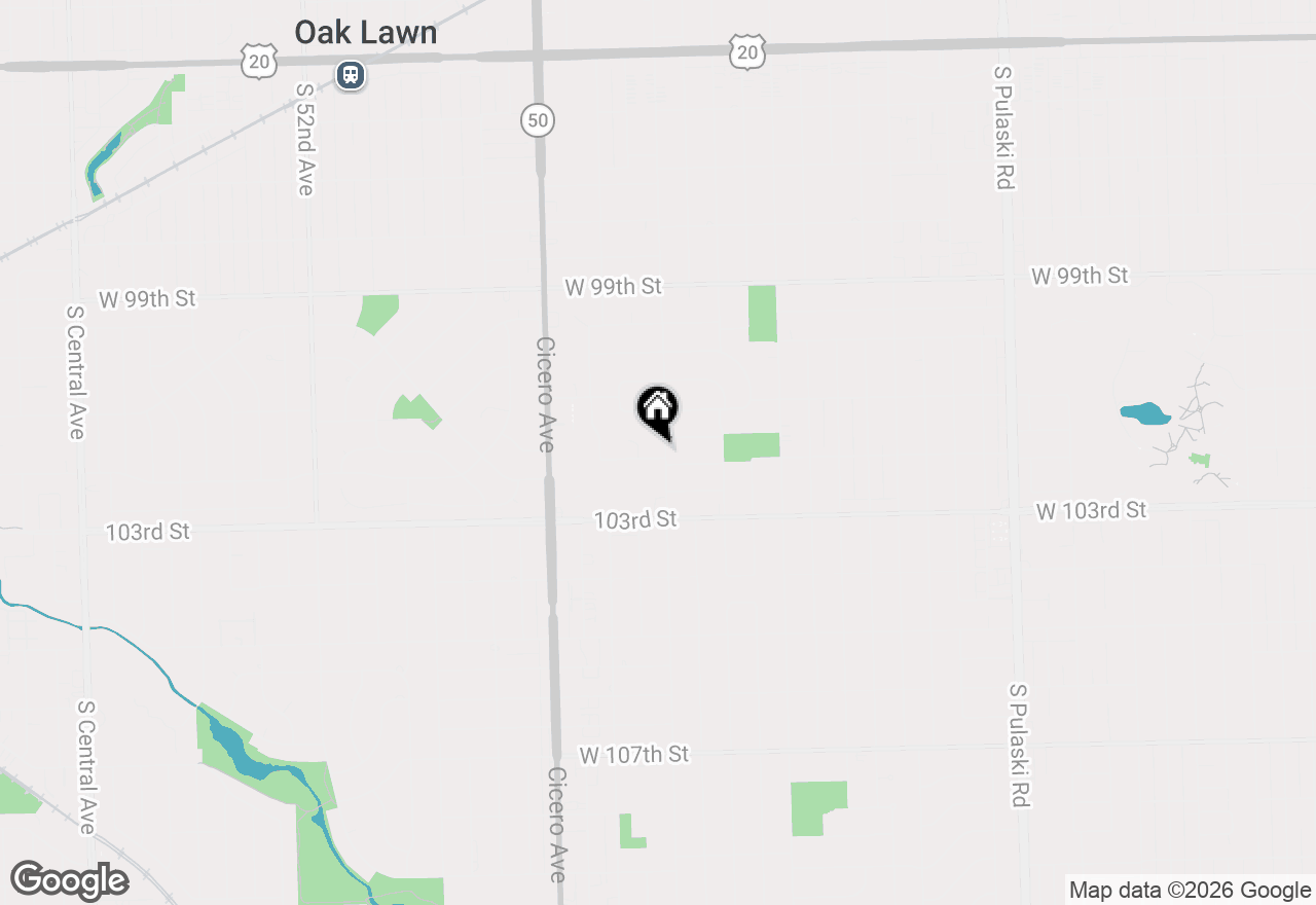Map of 10128 S Kenton Avenue, Oak Lawn, IL 60453