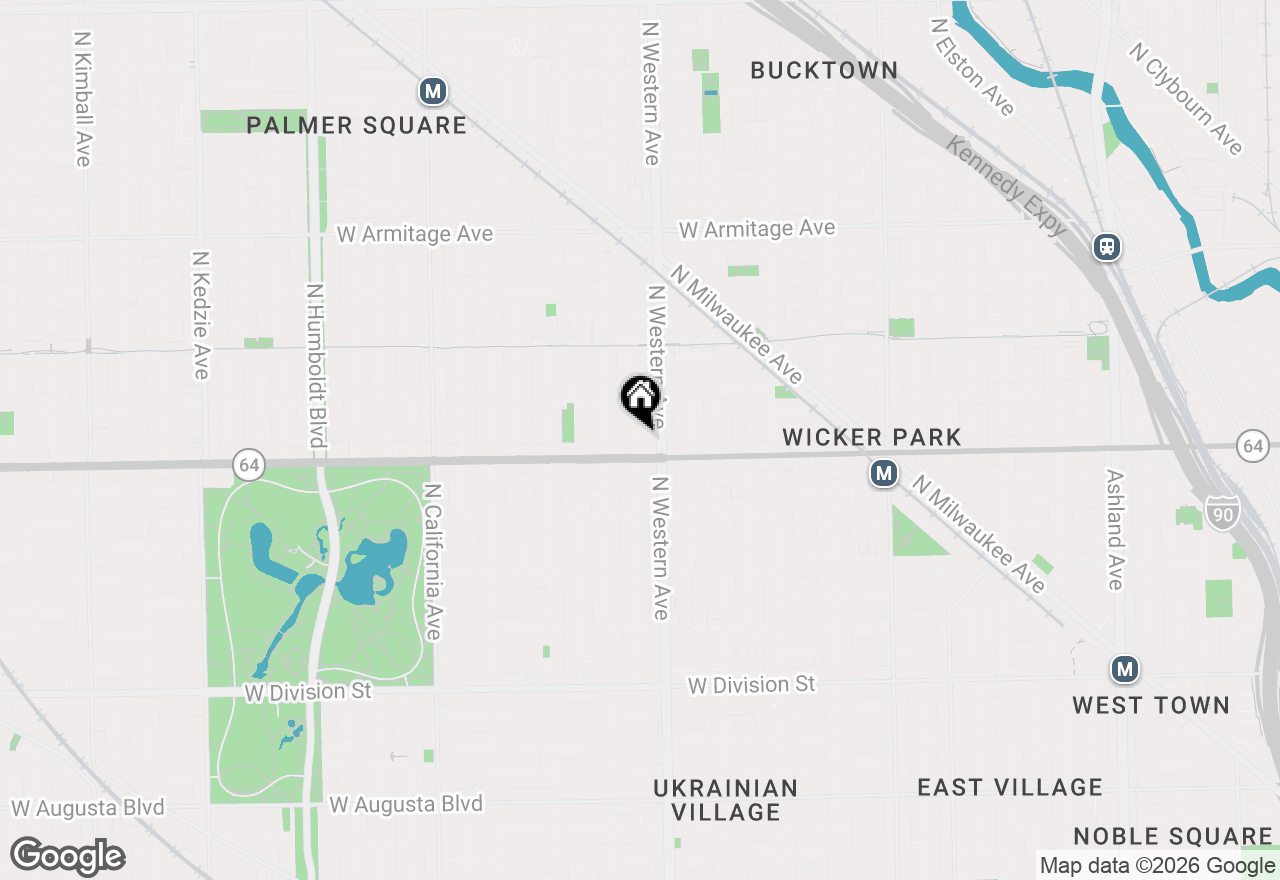 Map of 1617 N Artesian Avenue #2S, Chicago, IL 60647