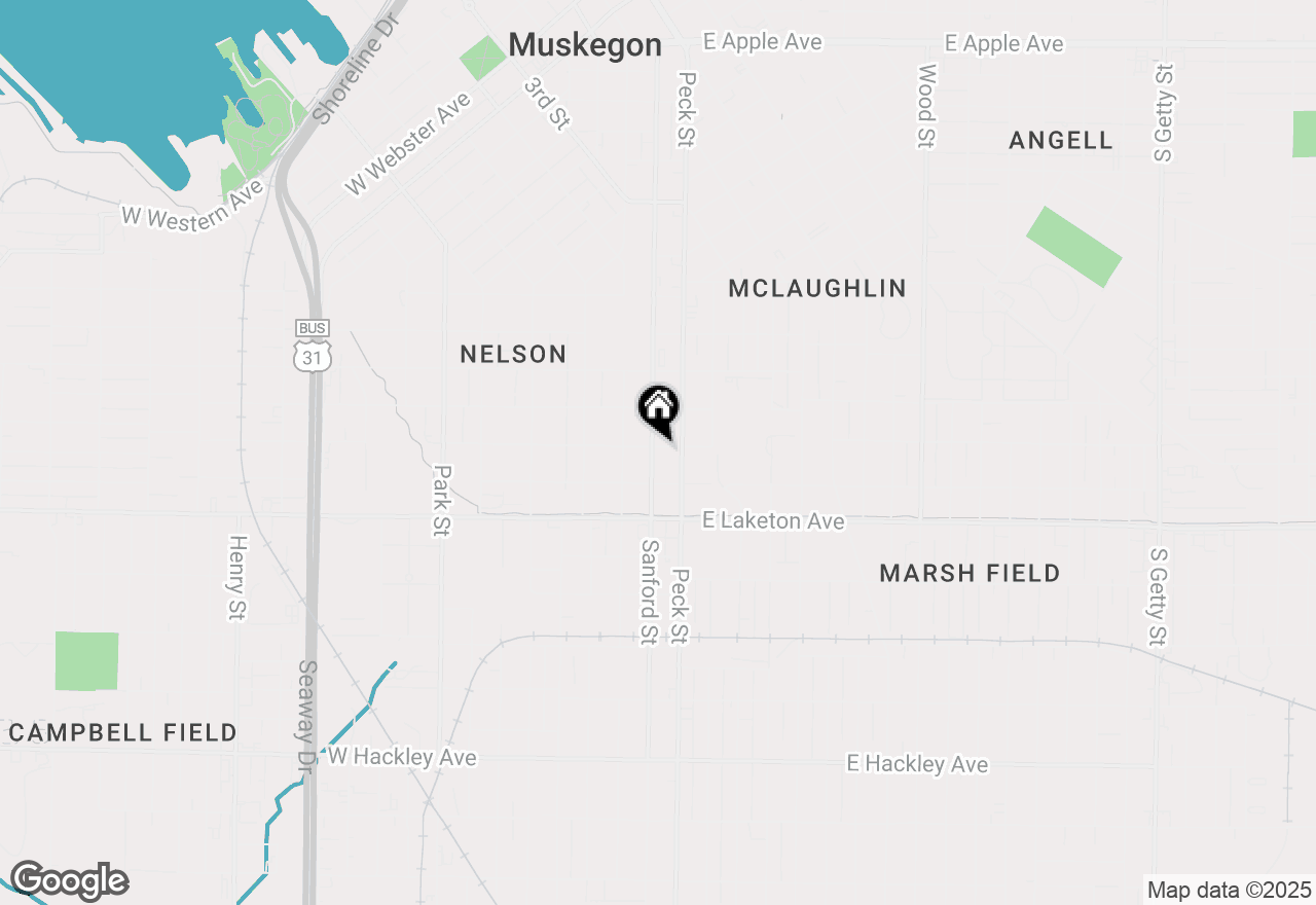 Map of 1690 Sanford Street, Muskegon, MI 49441