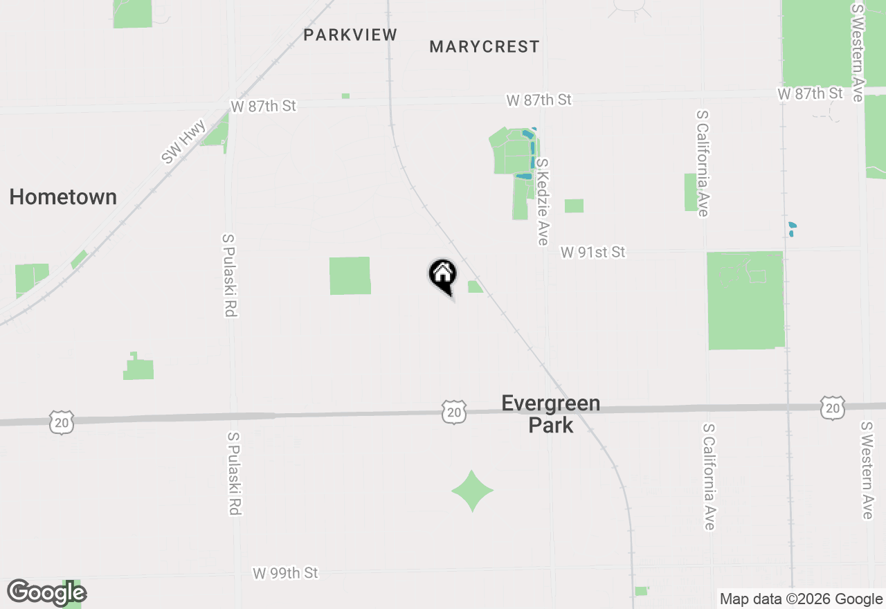 Map of 9210 S Trumbull Avenue, Evergreen Park, IL 60805