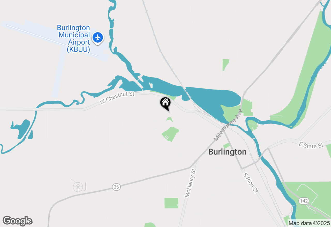 Map of 417 Storle Ave, Burlington, WI 53105