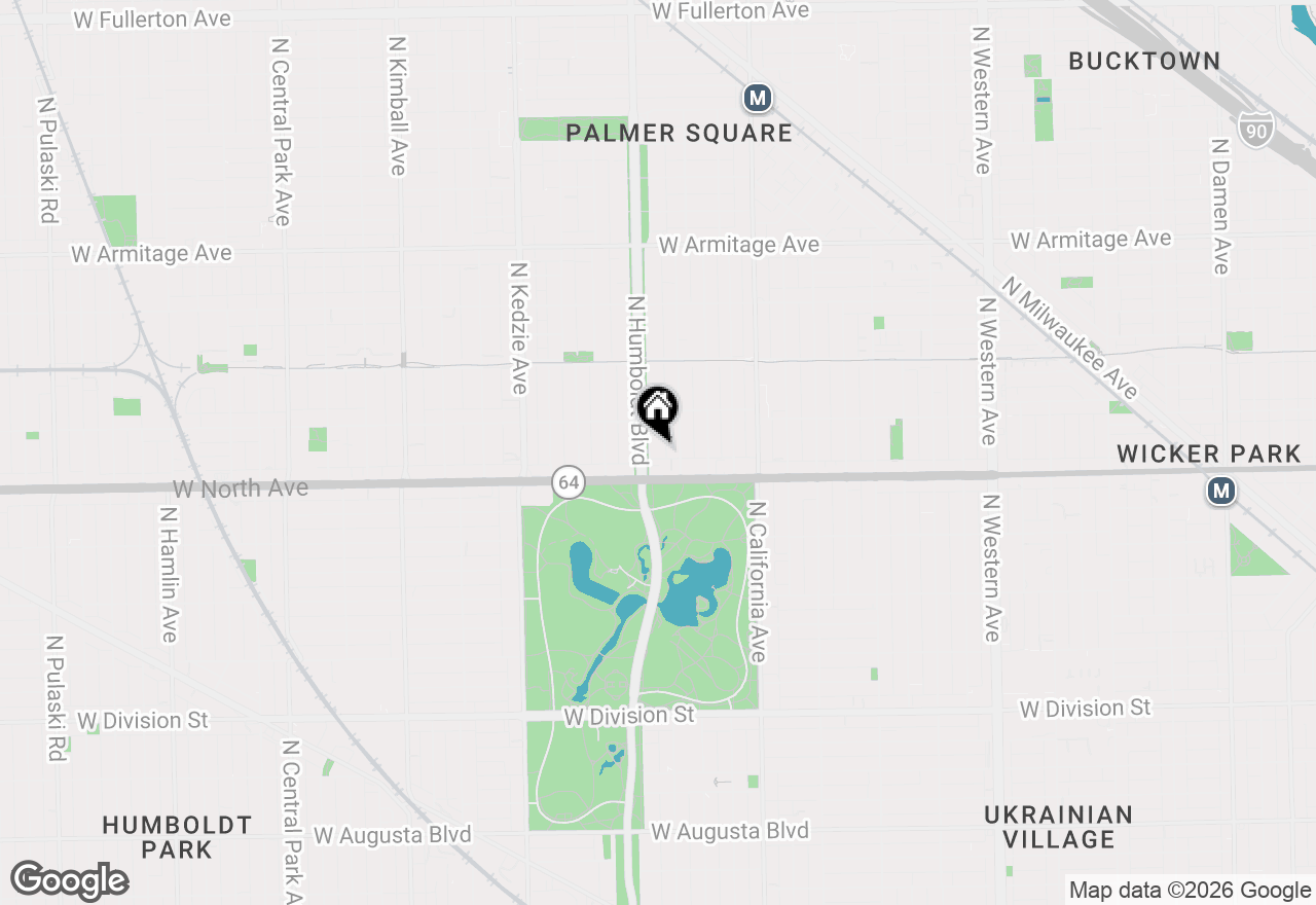 Map of 1627 N Humboldt Boulevard #3J, Chicago, IL 60647