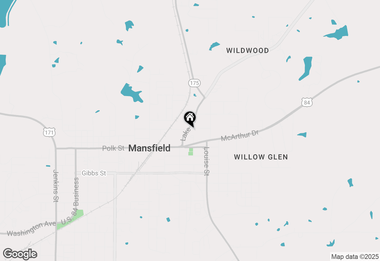 Map of 1266 Pegues Street, Mansfield, LA 71052