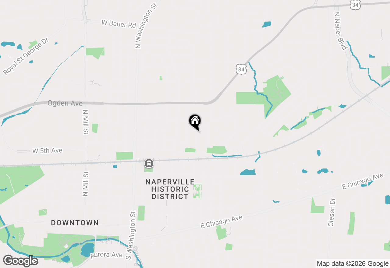Map of 639 N Wright Street, Naperville, IL 60563
