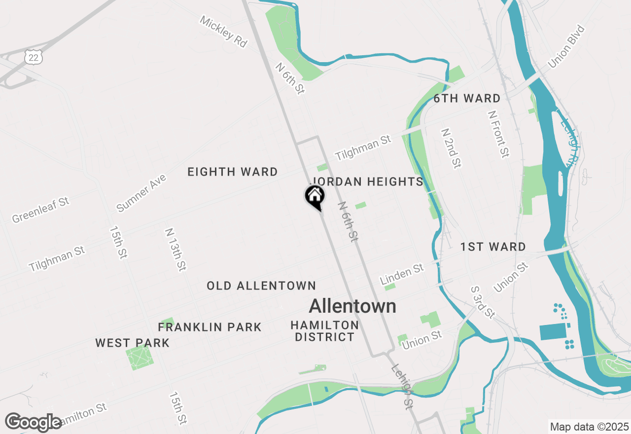 Map of 438 N 7th Street, Allentown, PA 18102