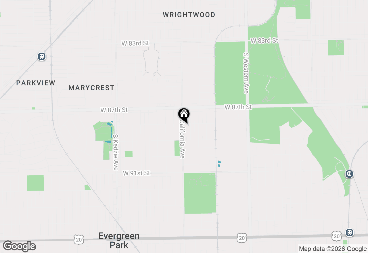 Map of 8805 S California Avenue, Evergreen Park, IL 60805