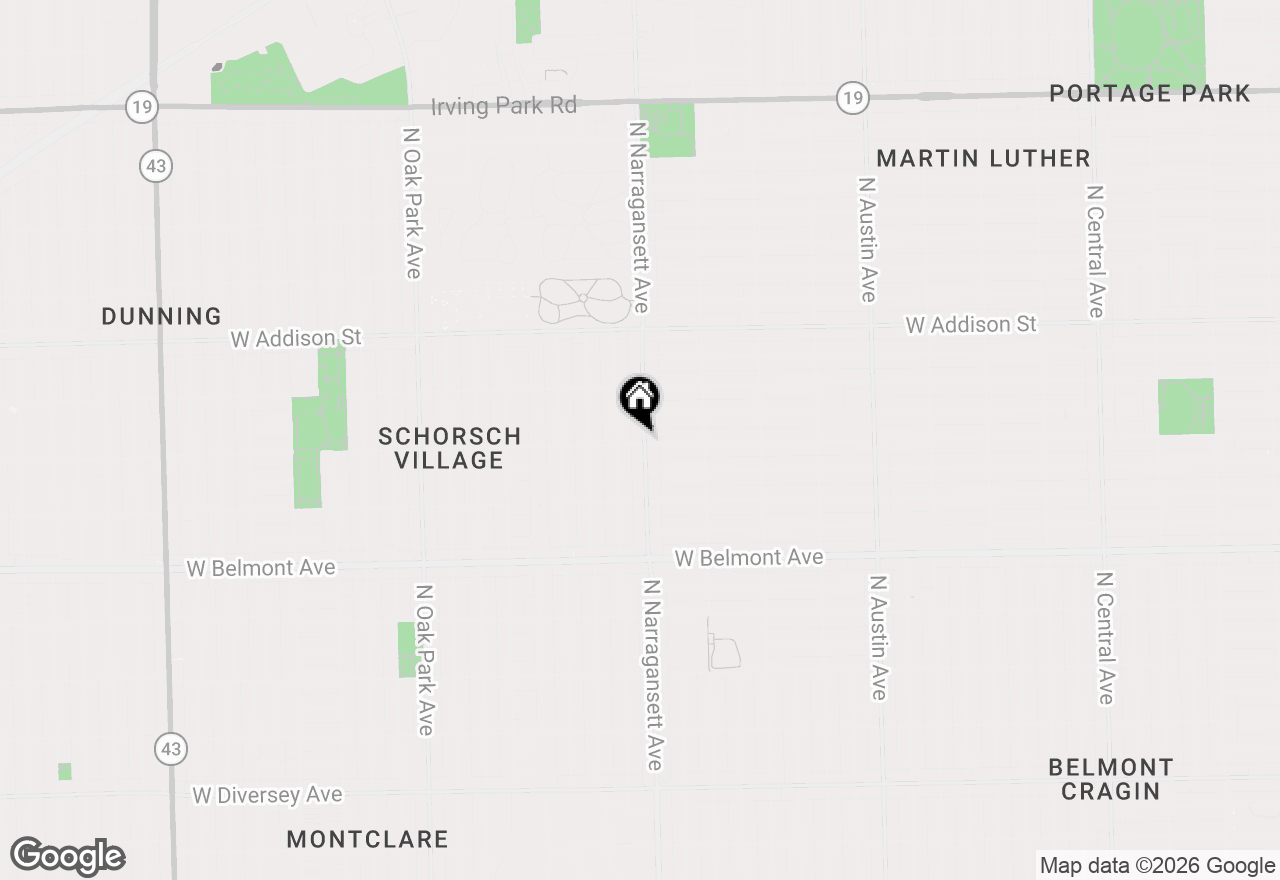 Map of 3400 N Narragansett Avenue, Chicago, IL 60634