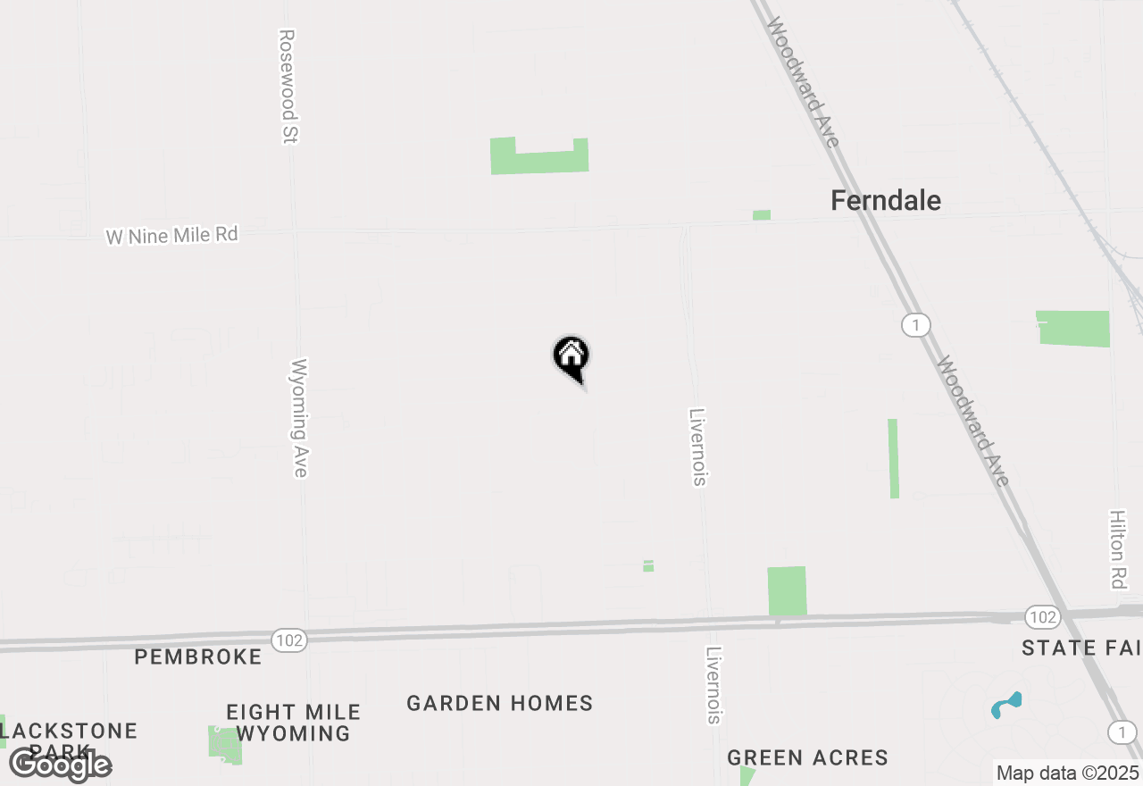 Map of 1160 W Marshall Street, Ferndale, MI 48220