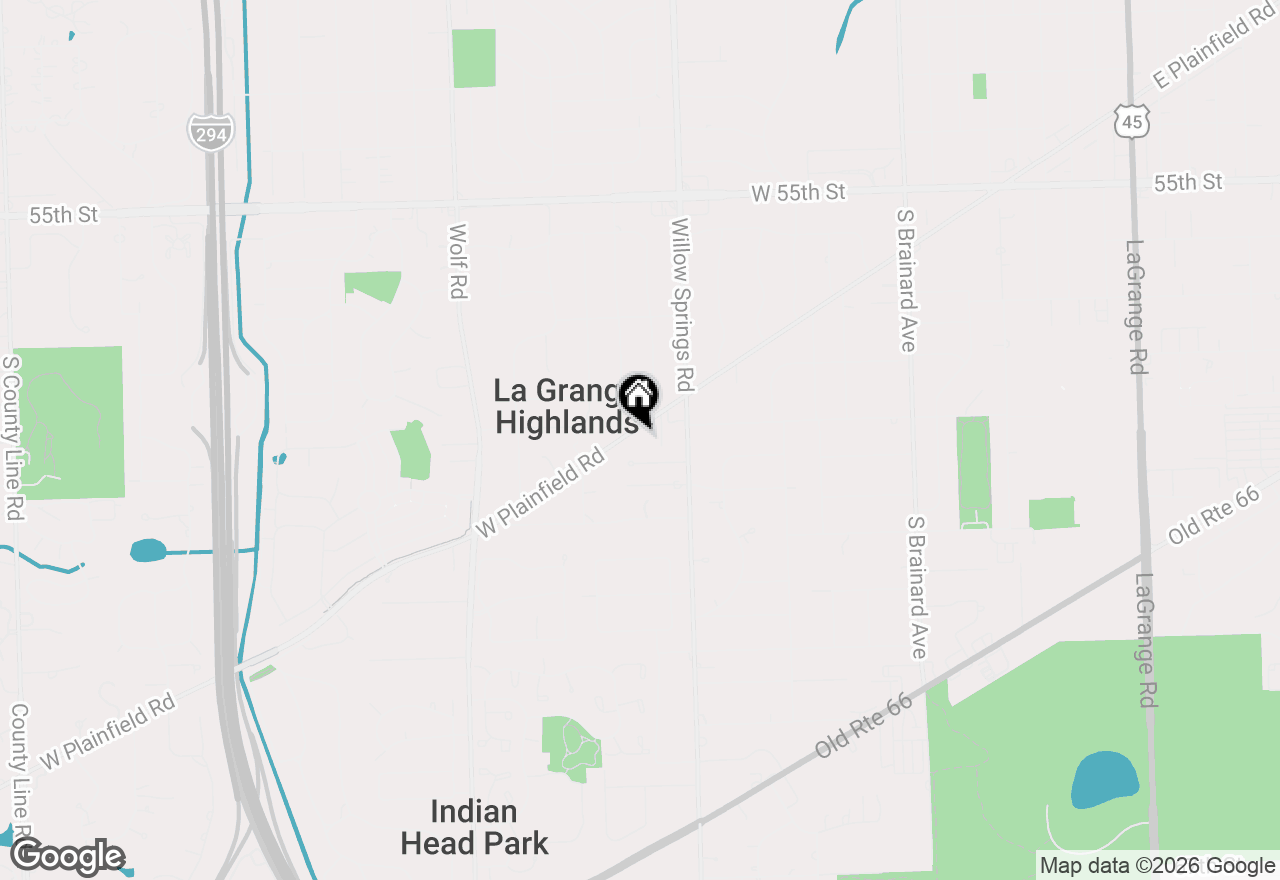 Map of 1607 W Plainfield Road, La Grange Highlands, IL 60525