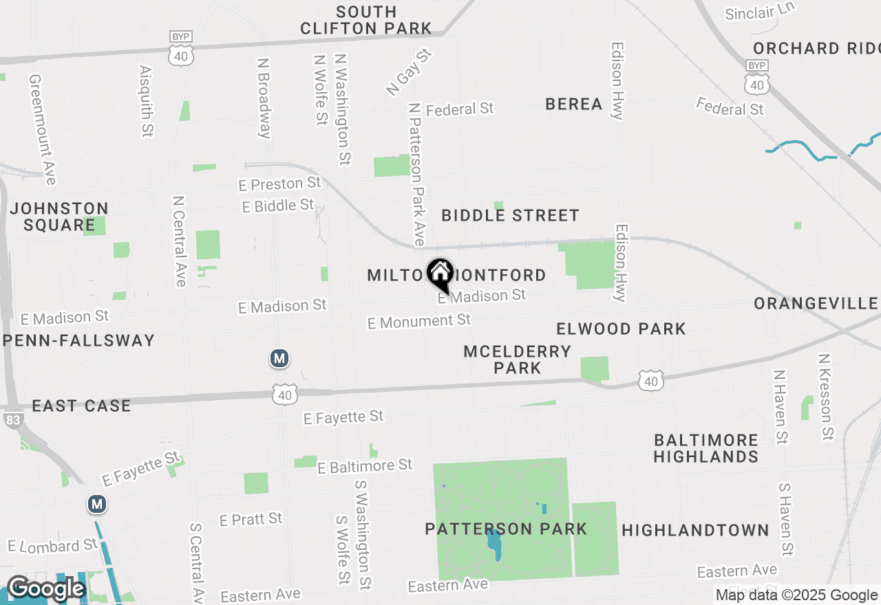 Map of 2321 E Madison Street, Baltimore, MD 21205