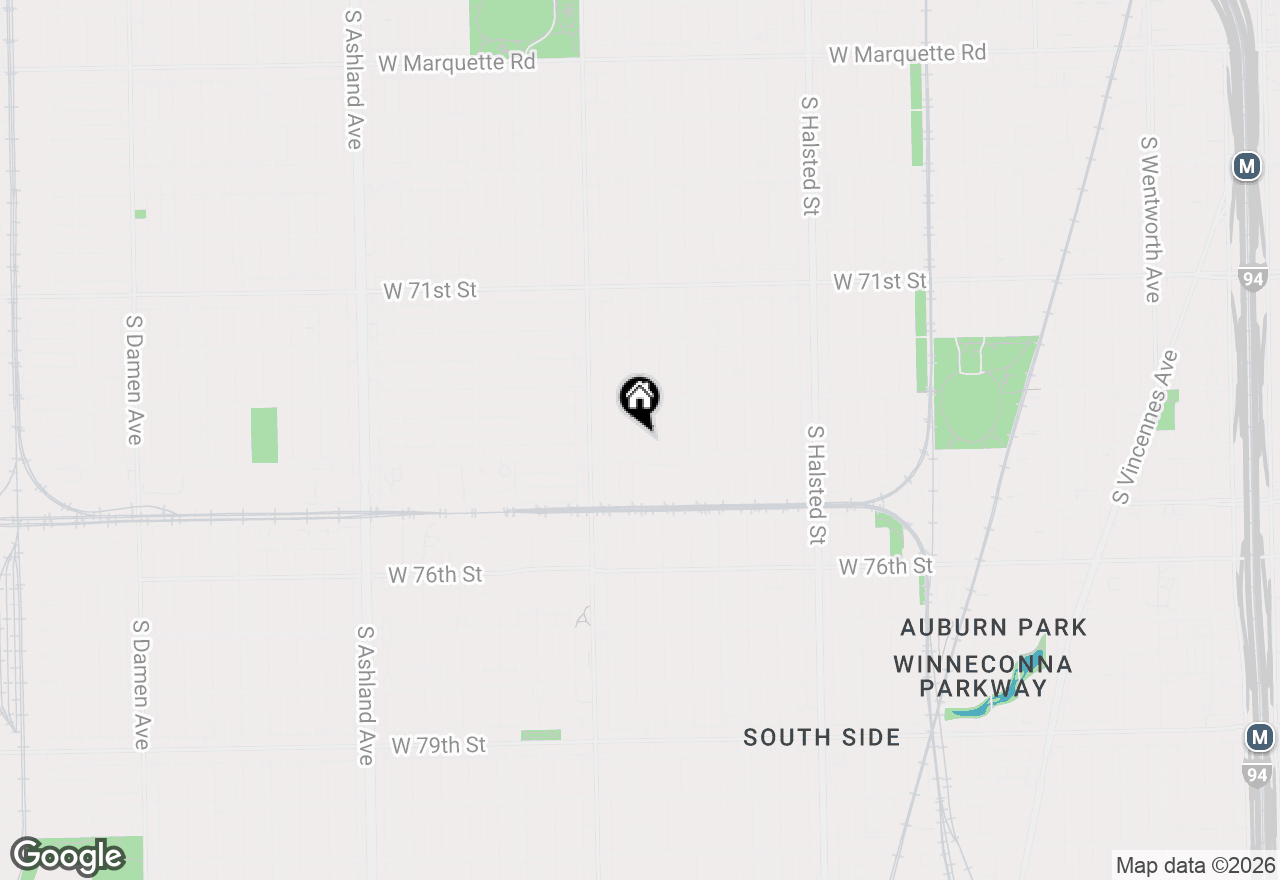 Map of 7342 S Aberdeen Street, Chicago, IL 60621