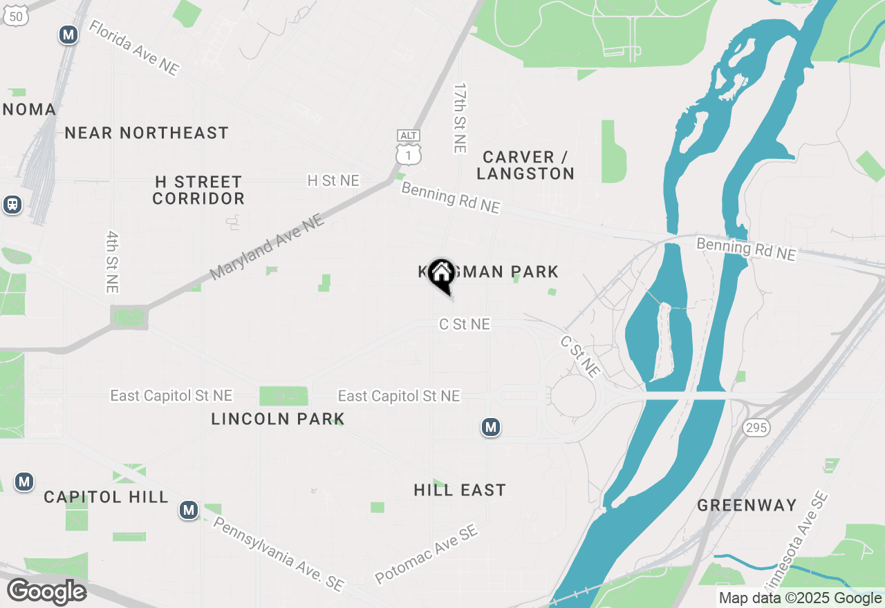 Map of 332 17th Place Ne, Washington, DC 20002