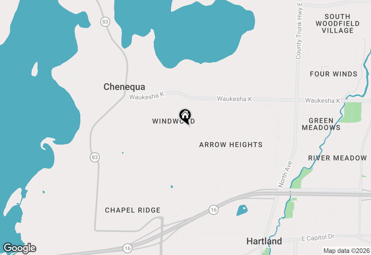 Map of N54W30819 Windwood Dr, Hartland, WI 53029