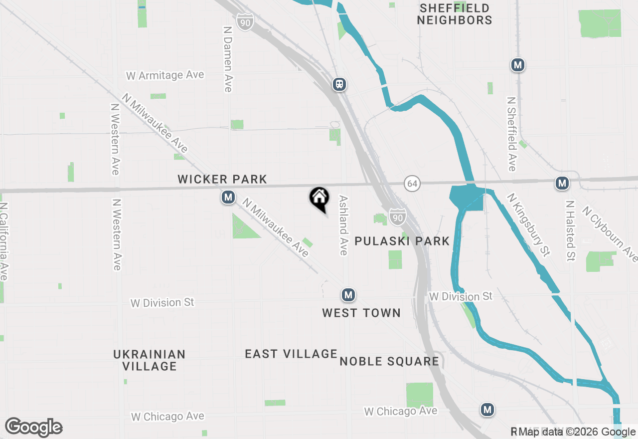Map of 1455 N Paulina Street, Chicago, IL 60622