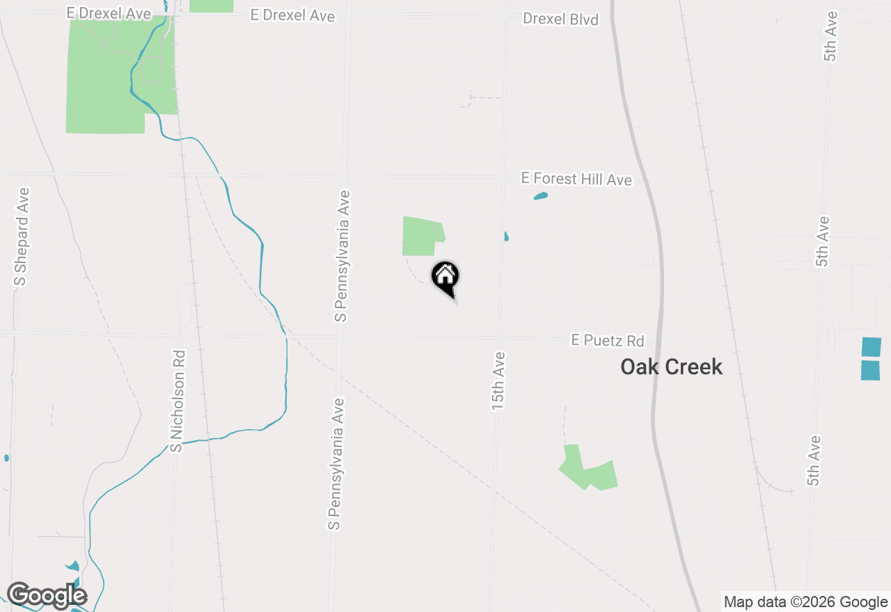 Map of 8620 S Riverton Rd, Oak Creek, WI 53154