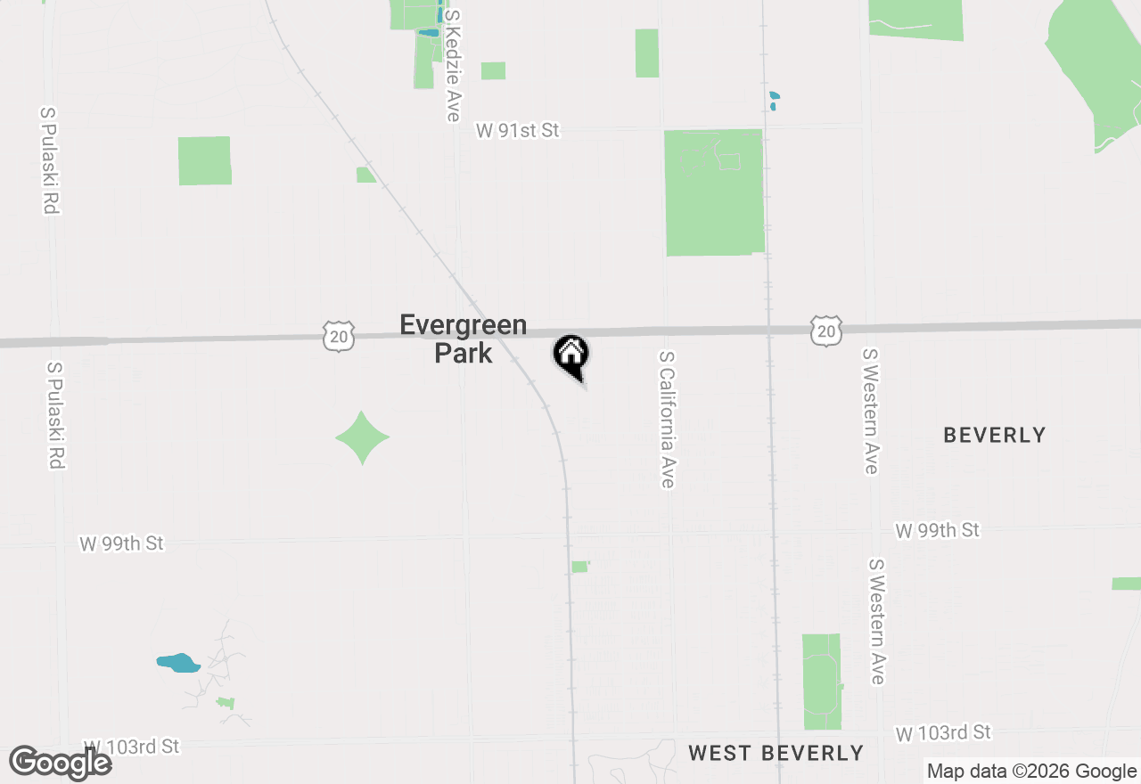 Map of 9607 S Sacramento Avenue, Evergreen Park, IL 60805