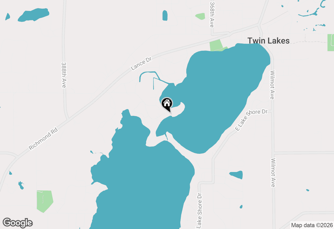 Map of 405 Waldeck Dr, Twin Lakes, WI 53181