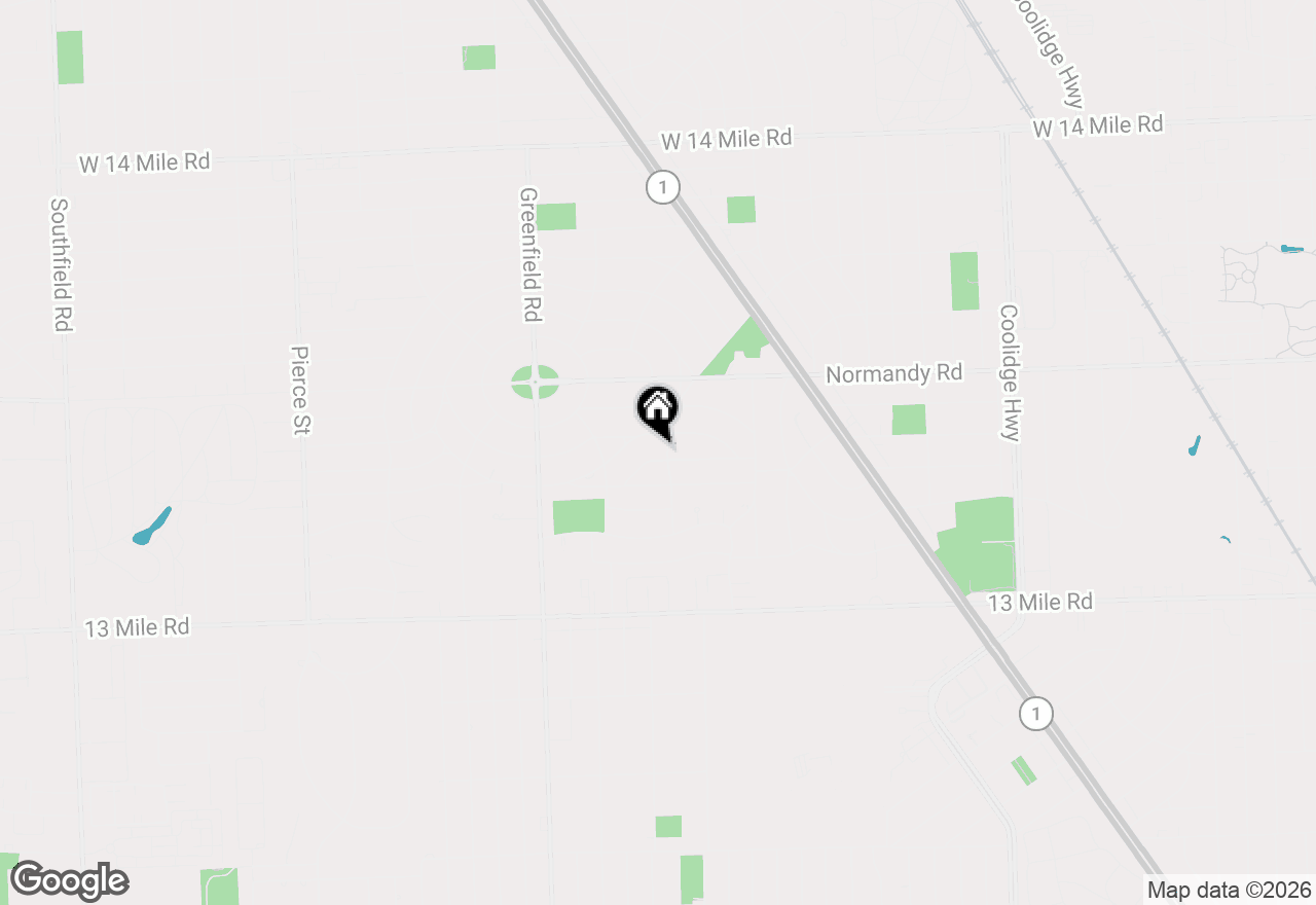 Map of 4106 Highfield Road, Royal Oak, MI 48073