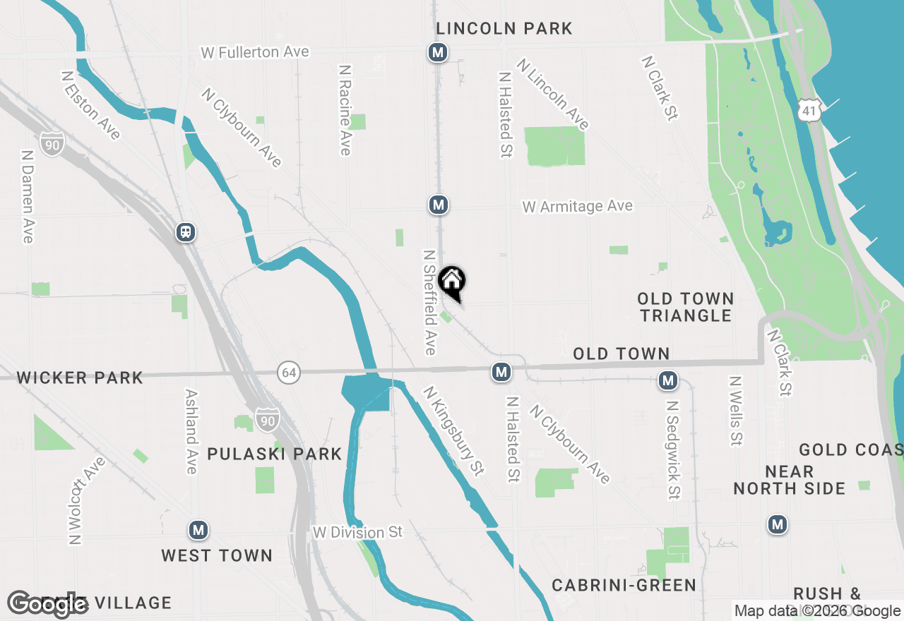Map of 1742 N Bissell Street, Chicago, IL 60614