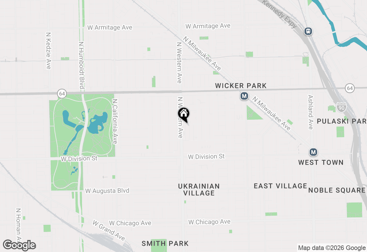 Map of 1355 N Western Avenue #2A, Chicago, IL 60622