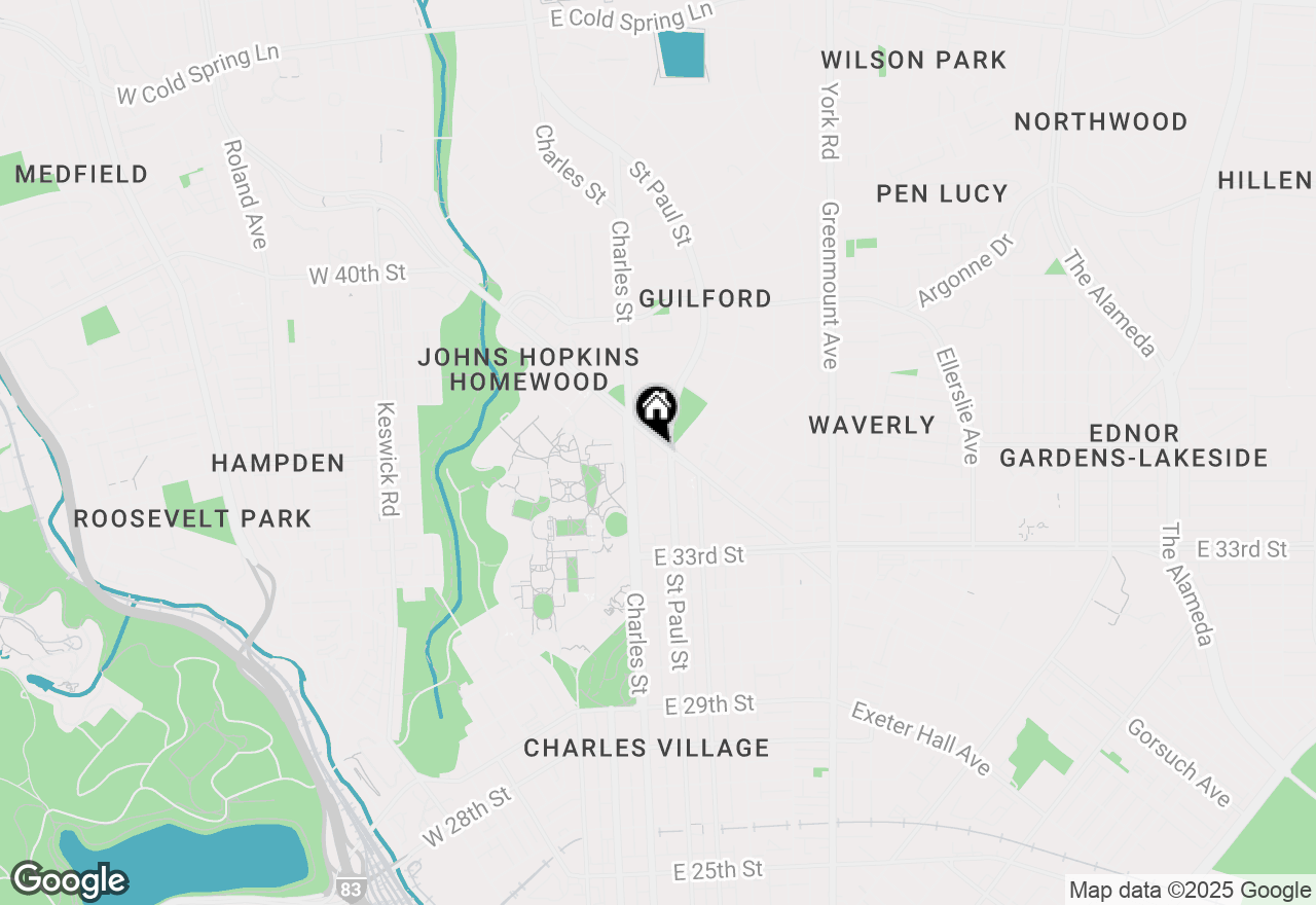 Map of 1 E University Parkway #1402, Baltimore, MD 21218