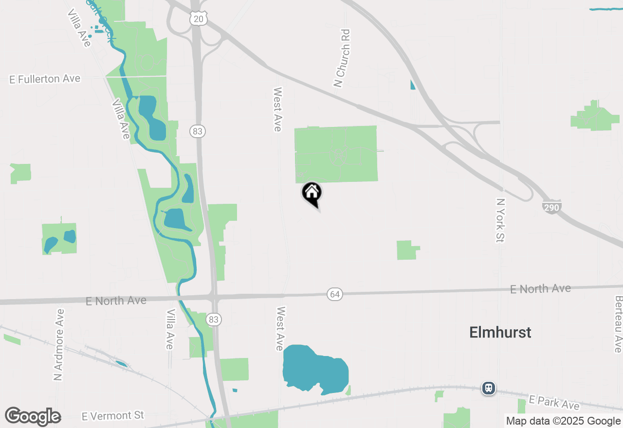 Map of 442 N Ridgeland Avenue, Elmhurst, IL 60126