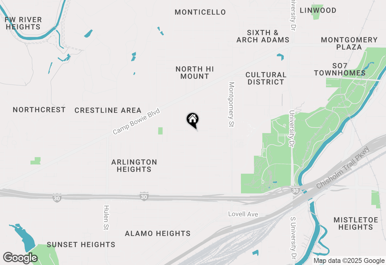 Map of 3908 Dexter Avenue, Fort Worth, TX 76107