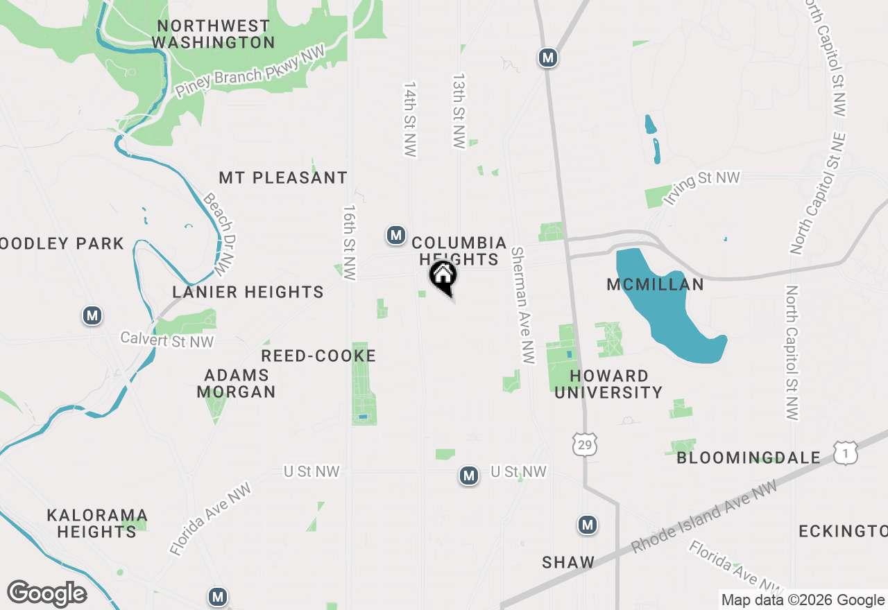 Map of 1321 Fairmont Street Nw #404, Washington, DC 20009