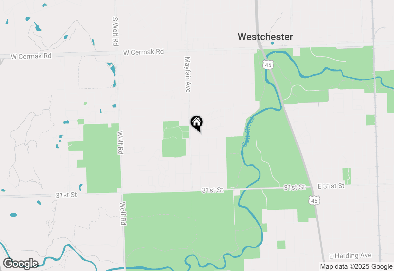 Map of 10720 Wakefield Street, Westchester, IL 60154