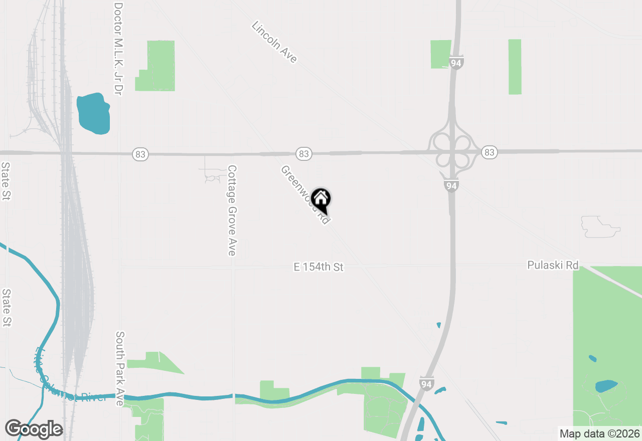 Map of 15264 Greenwood Road, Dolton, IL 60419