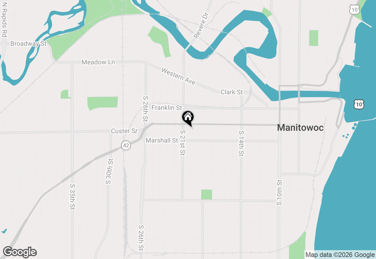 Map of 1014 S 20th St, Manitowoc, WI 54220