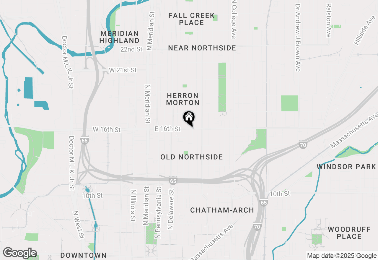 Map of 319 E 16th Street #405, Indianapolis, IN 46202
