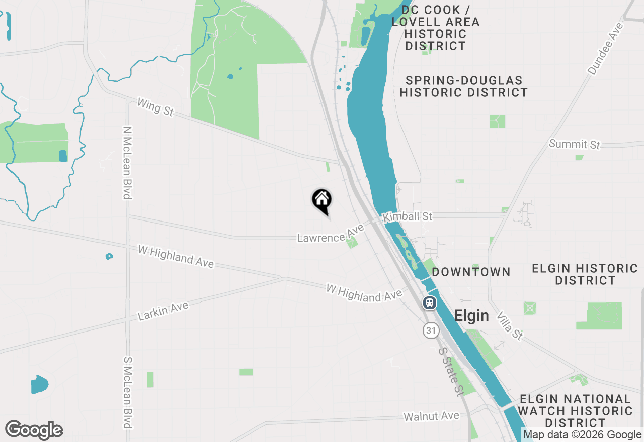 Map of 327 Silver Street, Elgin, IL 60123