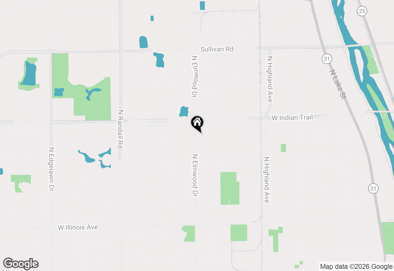 Map of 1041 N Elmwood Drive, Aurora, IL 60506