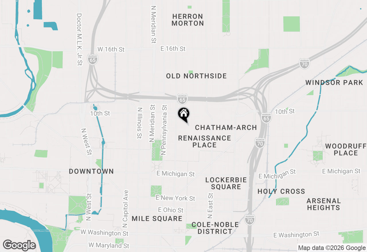 Map of 230 E 9th Street #107, Indianapolis, IN 46204
