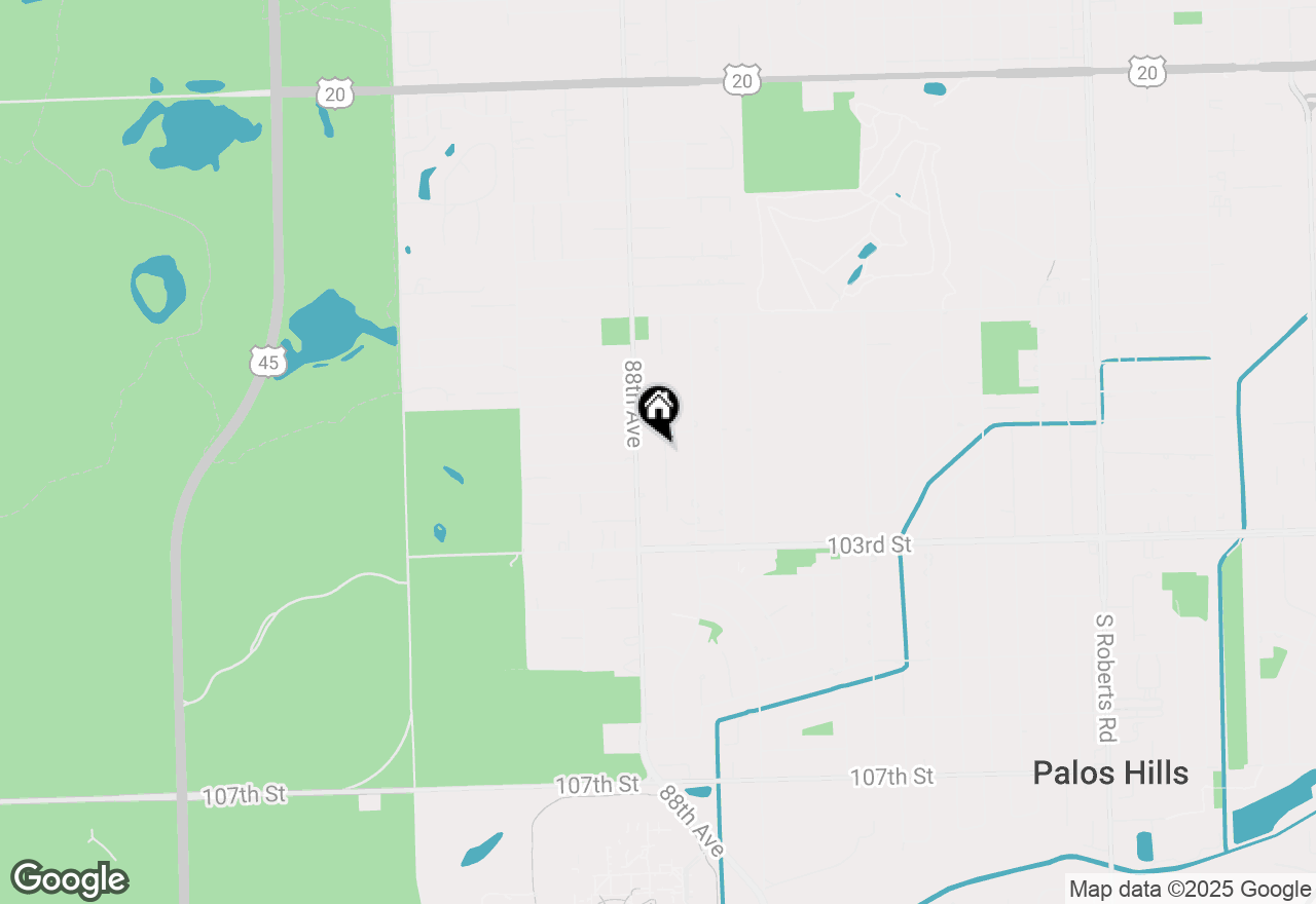 Map of 10134 S 87th Court, Palos Hills, IL 60465