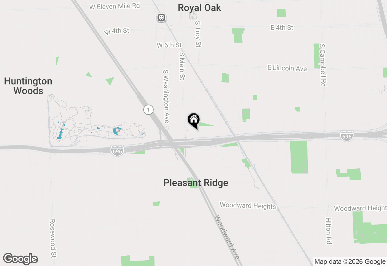 Map of 129 E Maryland Avenue, Royal Oak, MI 48067