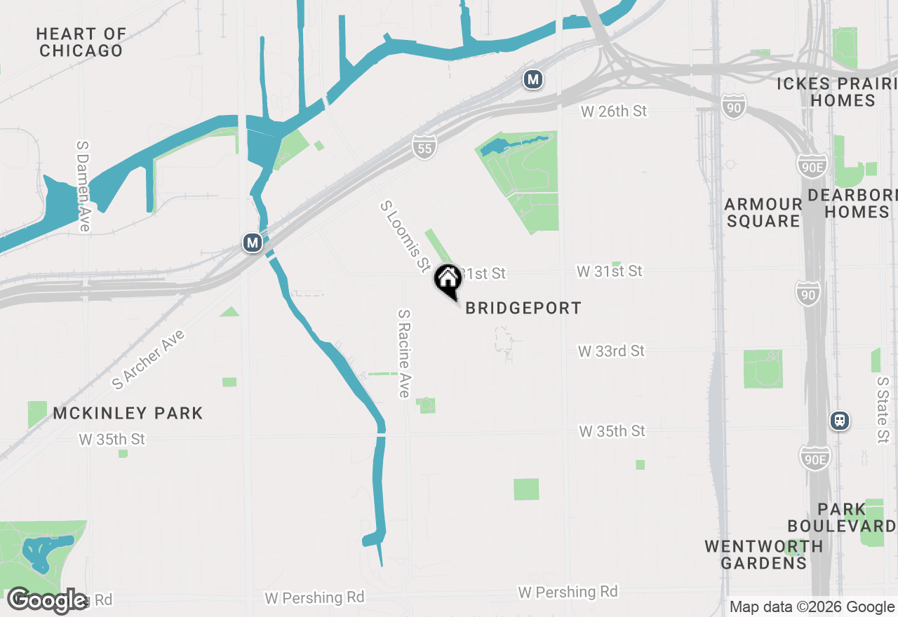 Map of 1052 W 32nd Street #1FL, Chicago, IL 60608