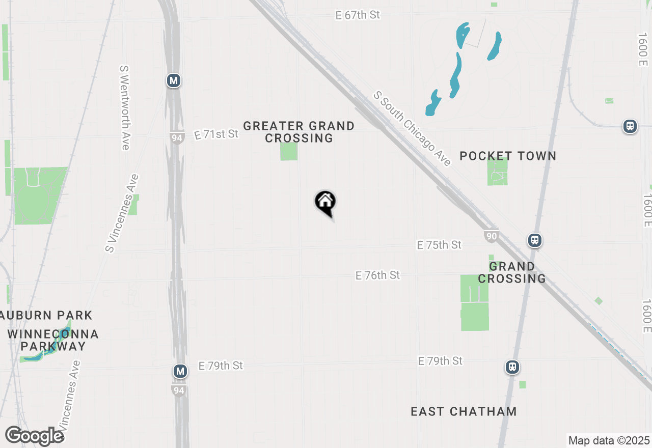 Map of 7408 S Eberhart Avenue #1R, Chicago, IL 60619