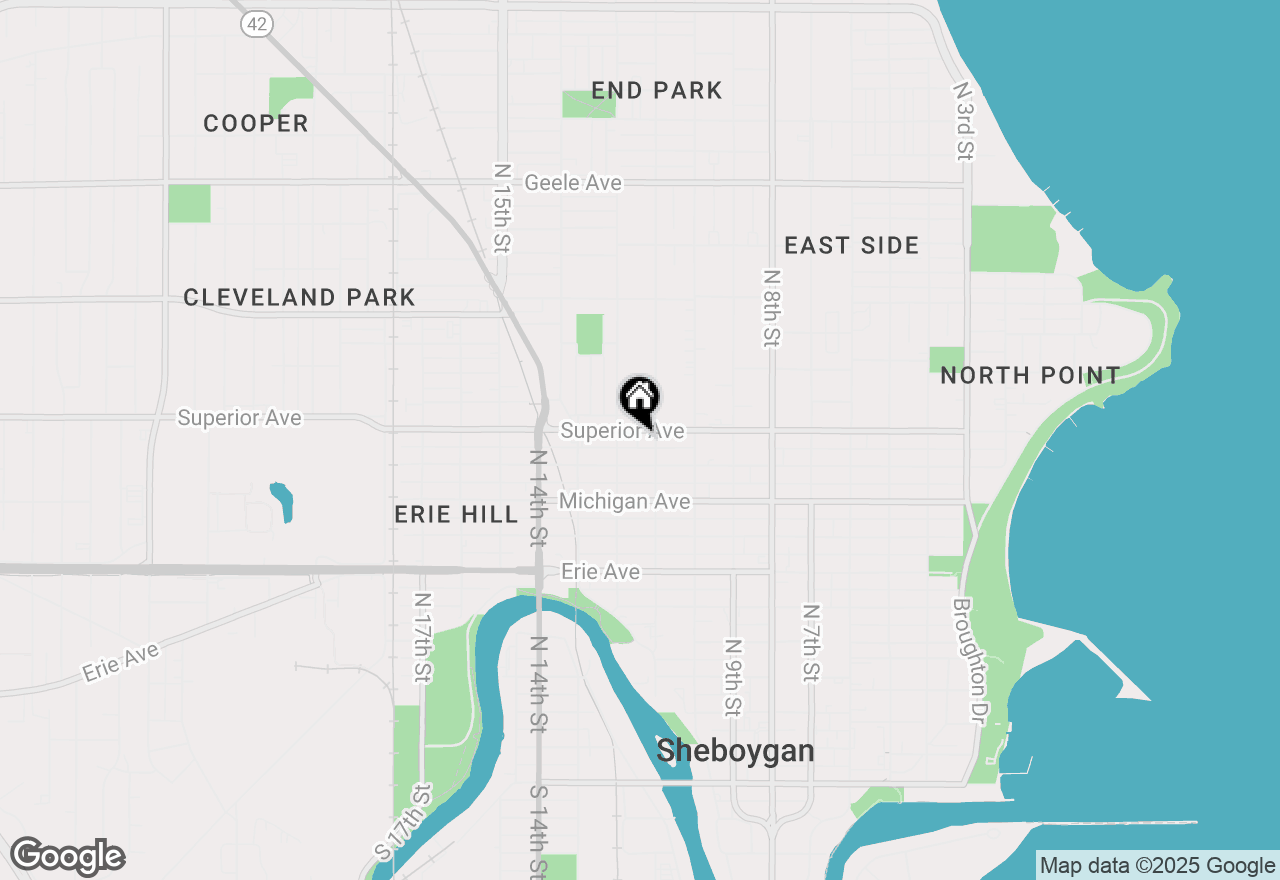Map of 1115 Superior Ave, Sheboygan, WI 53081