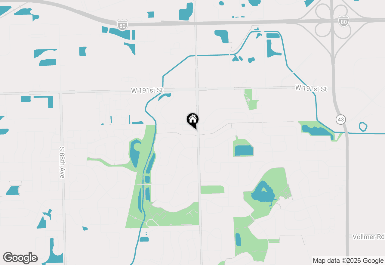 Map of 8021 Enclave Lane, Tinley Park, IL 60487