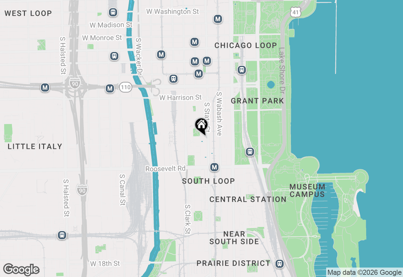 Map of 901 S Plymouth Court #1905, Chicago, IL 60605