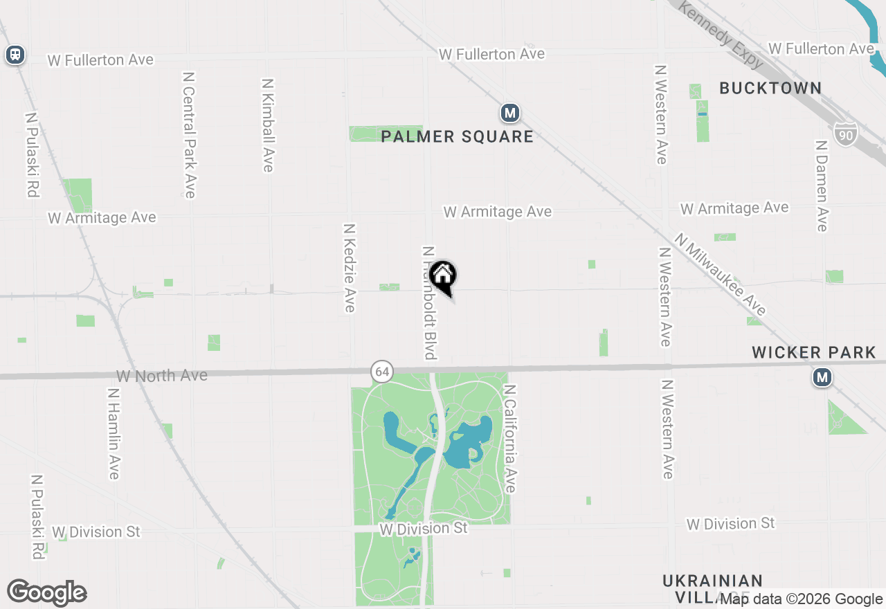 Map of 1739 N Humboldt Boulevard #1S, Chicago, IL 60647