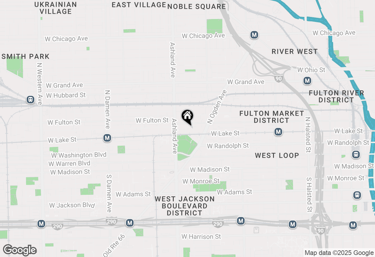 Map of 219 N Justine Street, Chicago, IL 60607