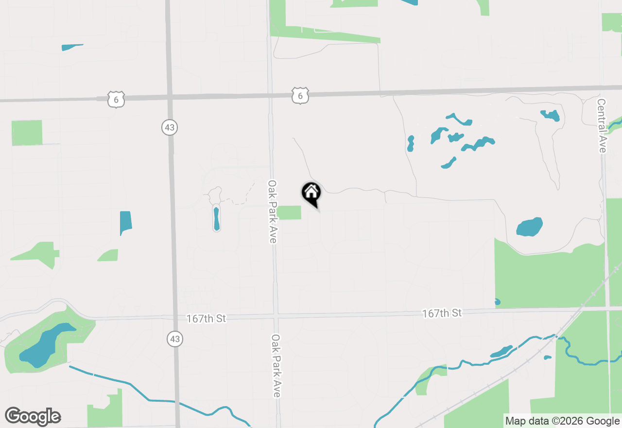 Map of 16309 66th Court, Tinley Park, IL 60477